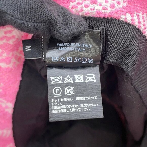 CHANEL CC Logo Tweed Bucket Hat Size M Nylon70%/Silk18%/Cotton12% Pink AA9768 - Picture 8 of 9
